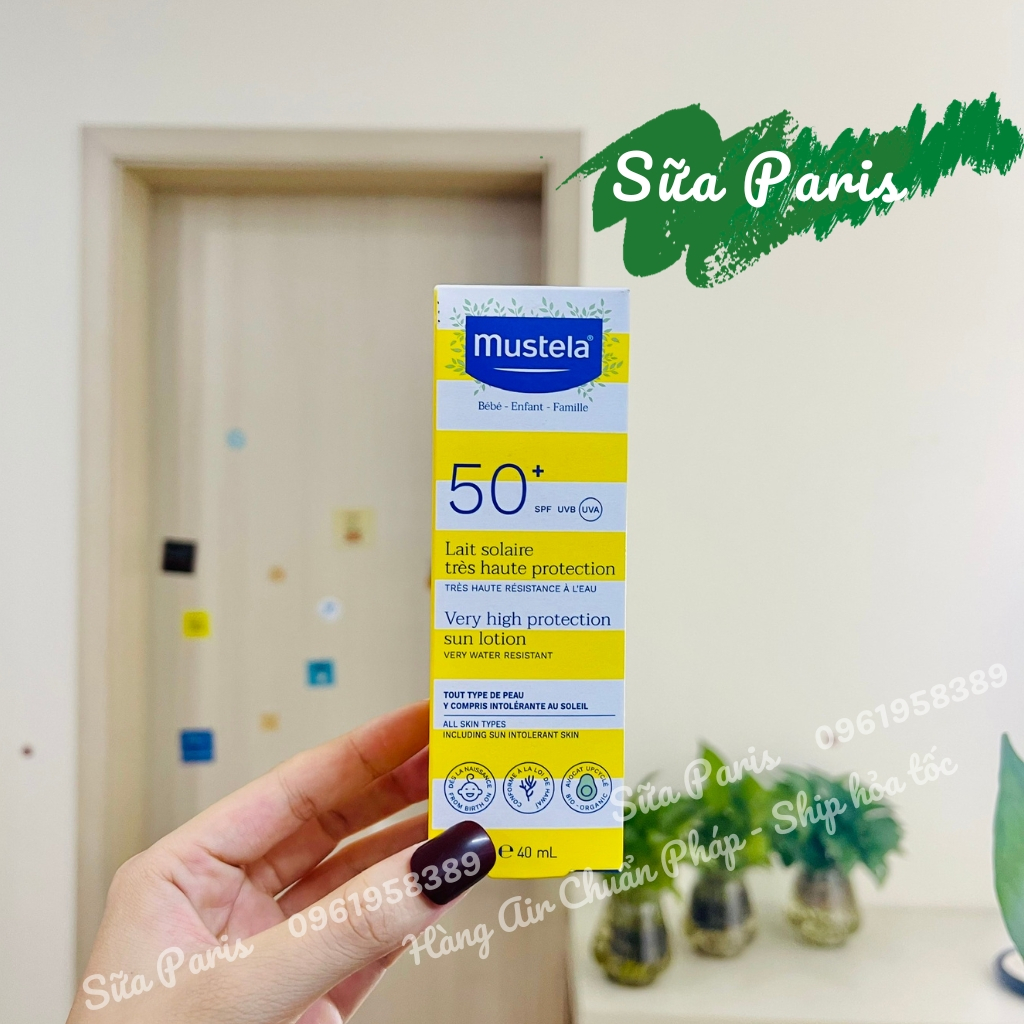 Kem chống nắng Mustela dành cho trẻ sơ sinh, trẻ nhỏ, hàng pháp nội địa_Sữa Paris Aderma