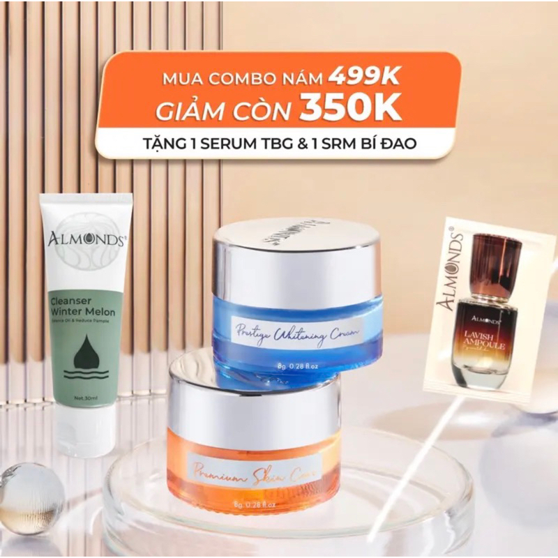 Combo nhỏ kem sen tuyết + kem cam tặng gói tế bào gốc