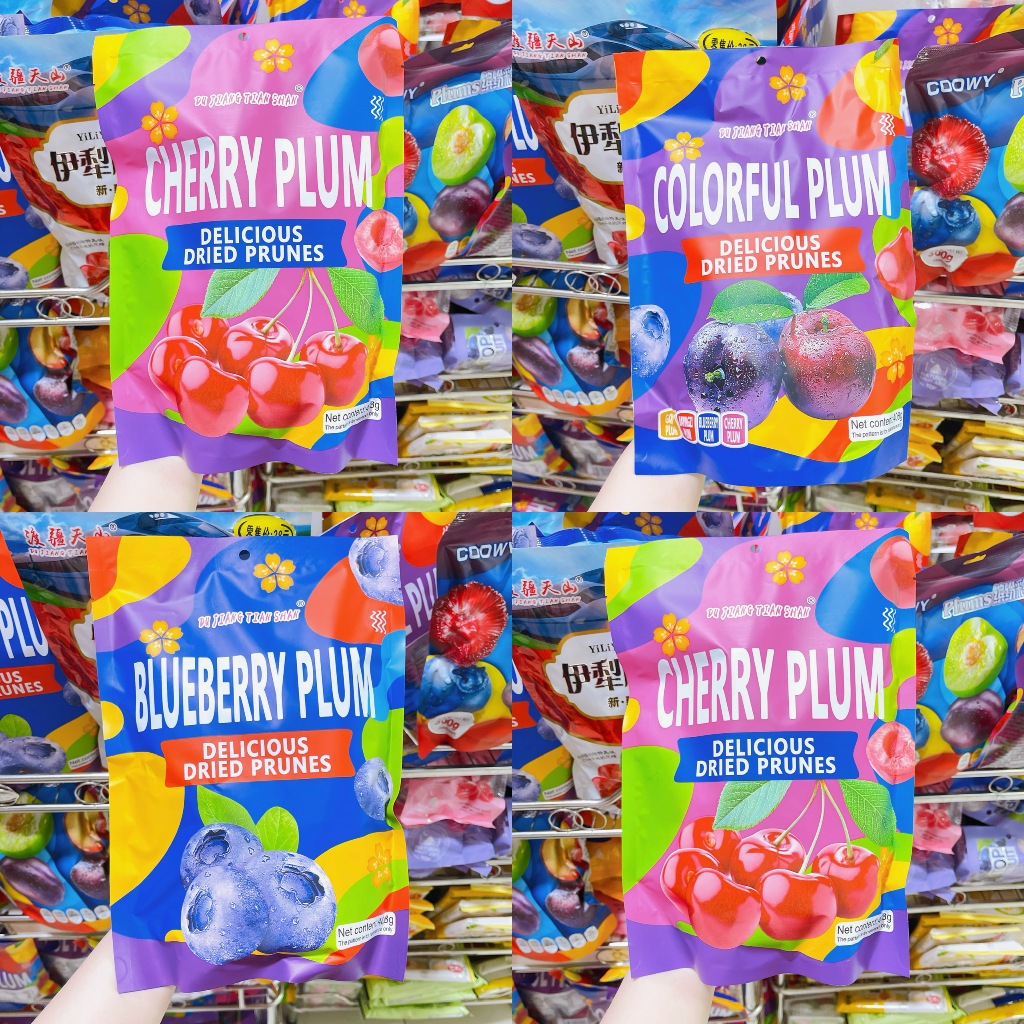 (Date mới 2024) Ô mai Mix 2 vị Cherry và Việt Quất mẫu mới túi 408gr