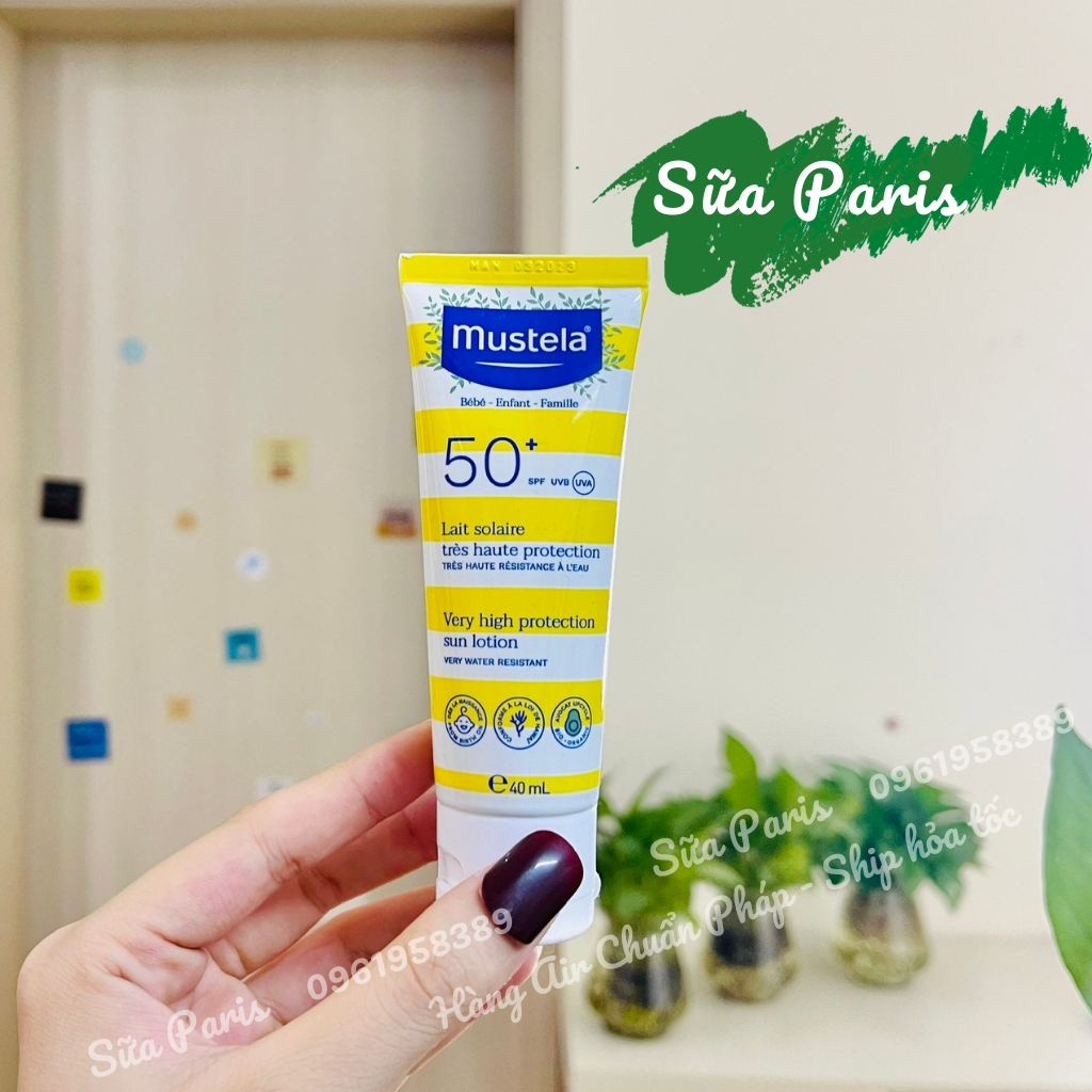 Kem chống nắng Mustela dành cho trẻ sơ sinh, trẻ nhỏ, hàng pháp nội địa_Sữa Paris Aderma