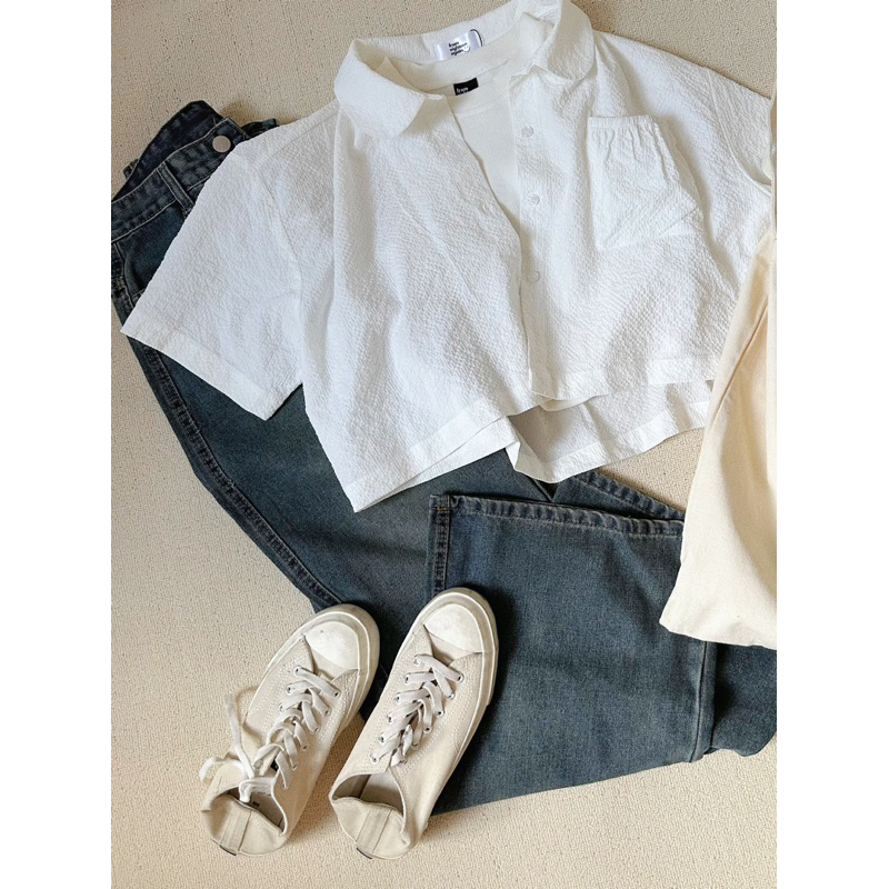 Áo sơ mi croptop Rainbow 18made ✿ 𝐁𝐲 𝐄𝐢𝐠𝐡𝐭𝐞𝐞𝐧 𝐀𝐠𝐚𝐢𝐧