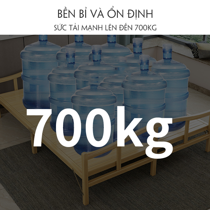 Giường Gấp Gọn AMYLY Giường Xếp Gọn Thông Minh Đa Năng Bằng Tre Màu Vecni Nhiều Kích Cỡ D197 x R120 x C30cm | BigBuy360 - bigbuy360.vn