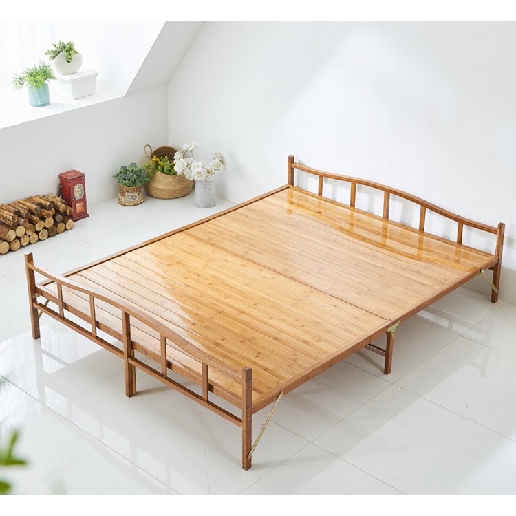 Giường Gấp Gọn AMYLY Giường Xếp Gọn Thông Minh Đa Năng Bằng Tre Màu Vecni Nhiều Kích Cỡ D197 x R120 x C30cm | BigBuy360 - bigbuy360.vn