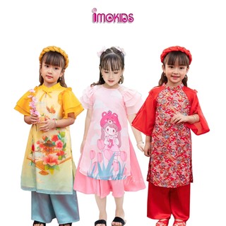 Áo dài bé gái 10-32kg June With Love, Oli River áo dài cách tân cho bé mặc tết xinh xắn, dễ thương