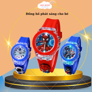 Đồng hồ cho bé trai có đèn phát sáng hình người nhện phi hành gia thuyền trưởng trẻ em nam từ 5 tuổi đến 15 tuổi ĐH12