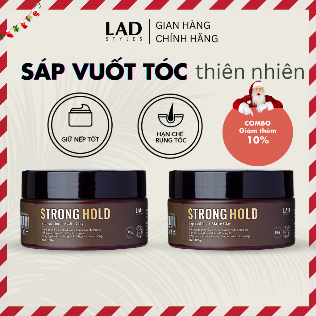 Sáp vuốt tóc nam LAD Styles - 2 STRONG HOLD chiết xuất thiên nhiên hạt cà phê 100g - FREESHIP