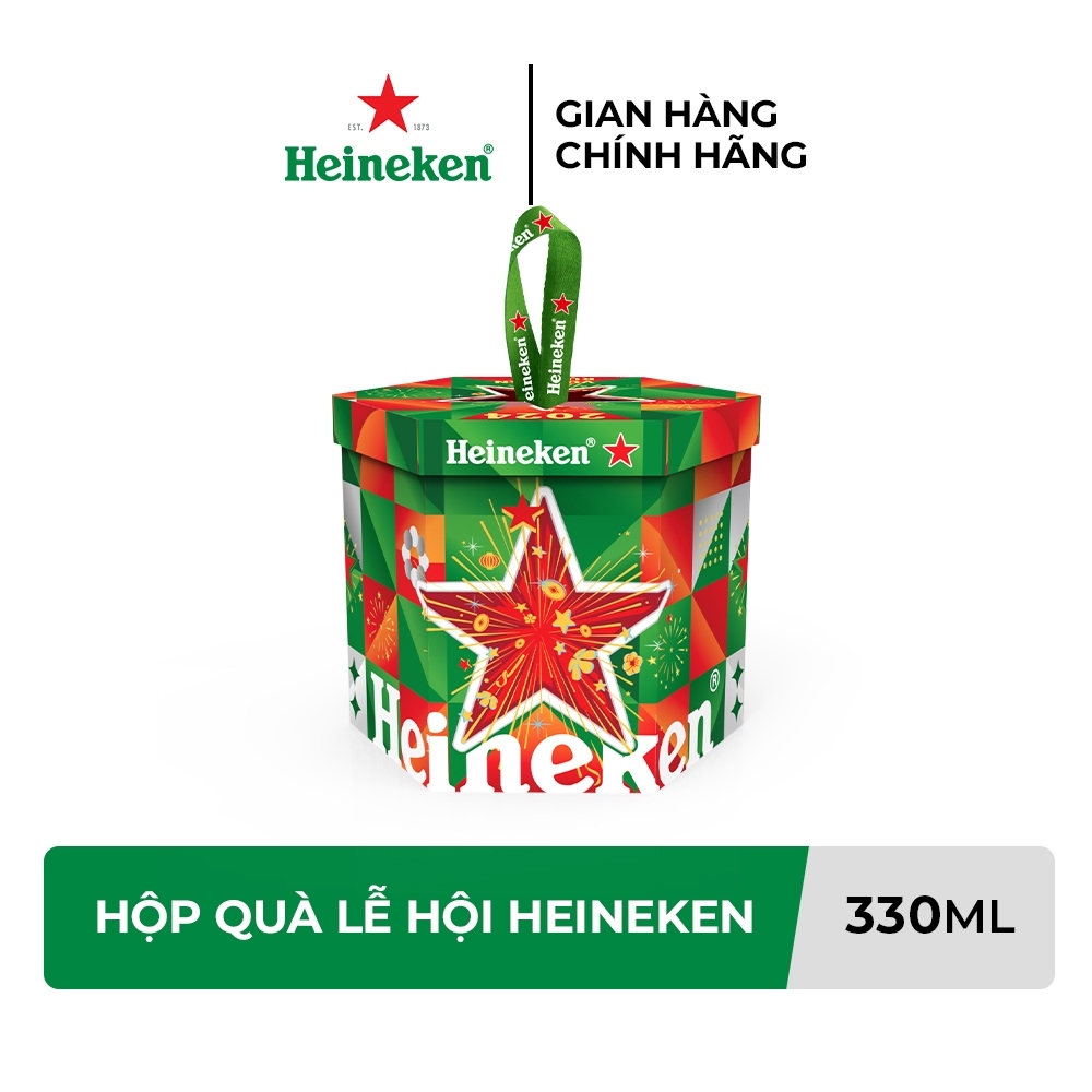 [QUẬN 3]Quà tặng - Hộp quà Heineken Hexagon phiên bản lễ hội HỘP QUÀ HEINEKEN 2024 TẾT