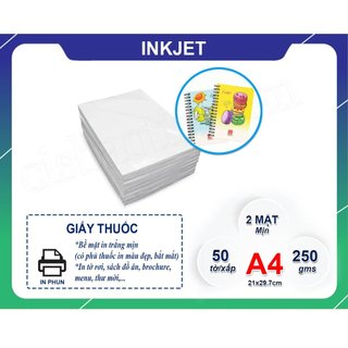 GIẤY THUỐC 2 MẶT A4 ĐỊNH LƯỢNG 250GM( xấp 50 tờ)