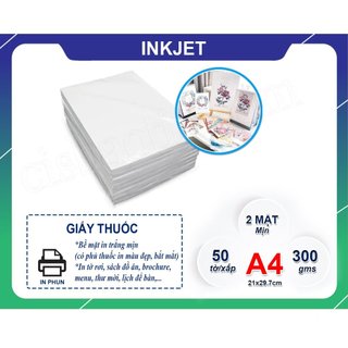 GIẤY INKJET (GIẤY THUỐC) 2 MẶT ĐỊNH LƯỢNG 300GM( XẤP 50 TỜ)