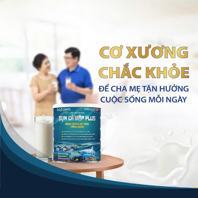 [Freeship HCM] 900gr Sữa Sụn Cá Mập Plus Đông Trùng Hạ Thảo Canxi Nano Hỗ Trợ Xương Khớp