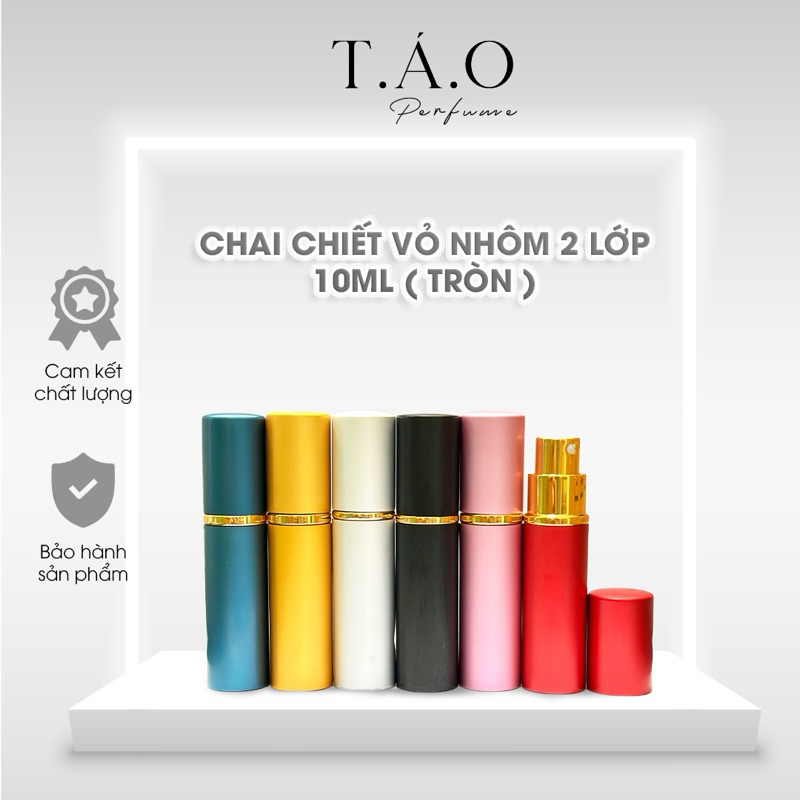 Chai lọ chiết nước hoa bằng nhôm TRÒN 2 lớp cao cấp, phun sương 10ml
