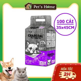 Tấm tã lót vệ sinh than hoạt tính cho chó mèo Charcoal Absorb 35x45cm gói 100 cái
