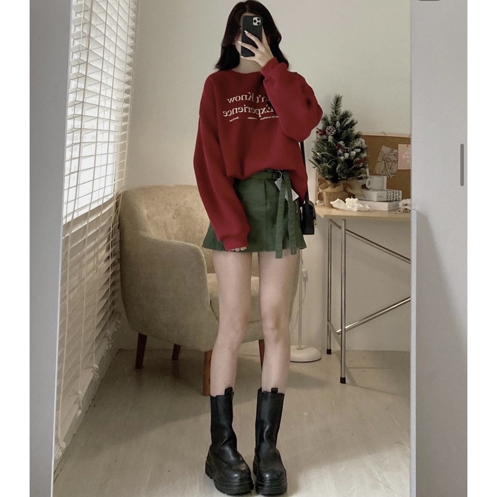 Áo sweater nỉ bông in chữ AO41