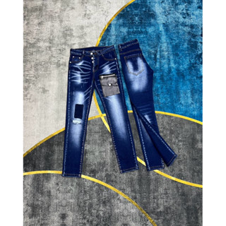 Quần DSQ2 xanh thêu túi da (ảnh thật)