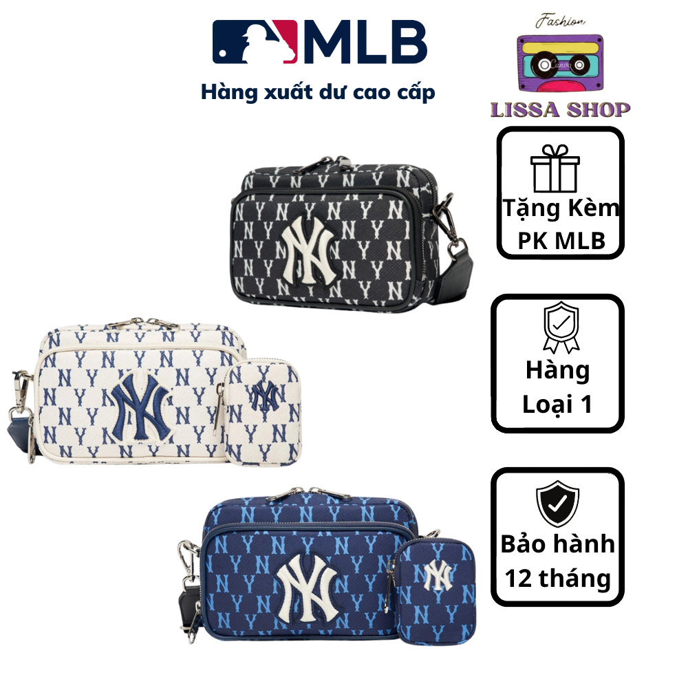 Túi đeo chéo MLB 2 ngăn mono kèm túi nhỏ kích thước 18 cm chất liệu cao cấp