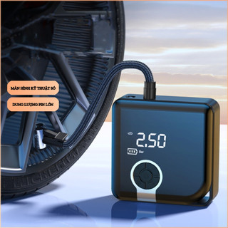 Bơm lốp ô tô AHACAR máy bơm hơi ô tô cầm tay mini tự ngắt bơm lốp xe máy không dây phụ kiện ô tô máy đo áp suất lốp