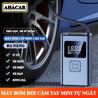 Bơm lốp ô tô AHACAR máy bơm hơi ô tô cầm tay mini tự ngắt bơm lốp xe máy không dây phụ kiện ô tô máy đo áp suất lốp
