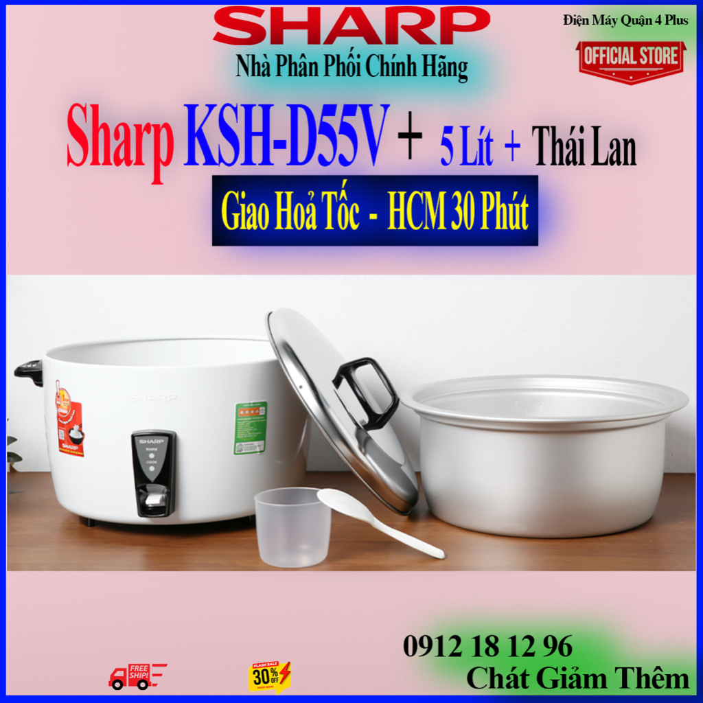[Sharp KSH-D55V] Nồi cơm điện Sharp 5 lít KSH-D55V, D55V