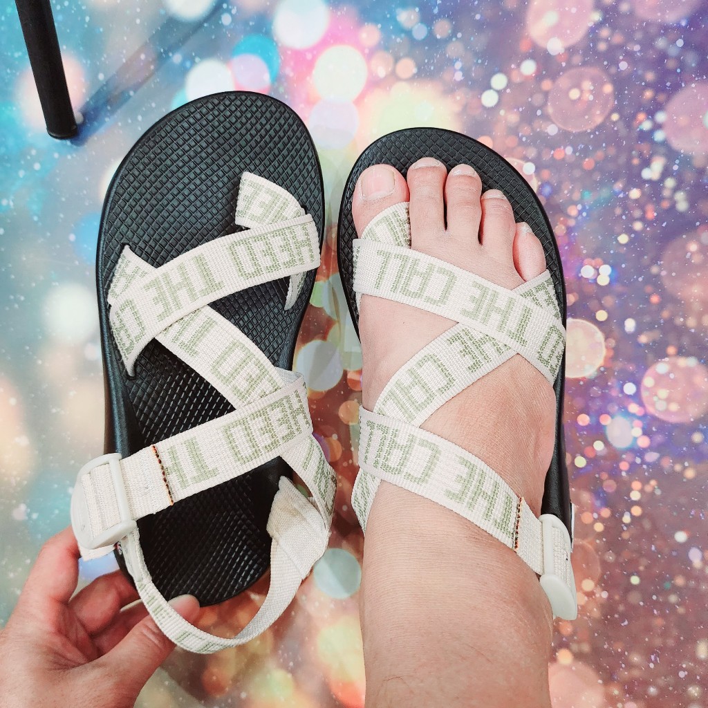 Dép Sandal Nam Nữ Chaco , Dép Chaco Quai Hậu Lịch Lãm Mã Xỏ Ngón Quai Trắng Chữ TG82