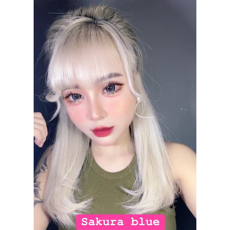 Lens xanh dương sakura giãn to ảnh mẫu và video shop tự chụp