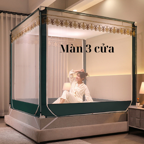 Màn khung INOX Không khoang tường Thiên Sơn, mùng chụp người lớn bảo hành 24 tháng