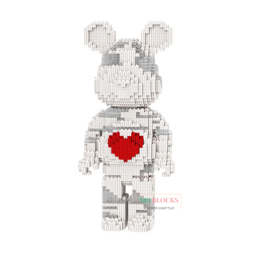 Lego Thỏ  Bearbrick 55cm hãng Minpin . Mô hình lắp ráp lego Thỏ MOMO 55cm decor trang trí  - Muối Blocks