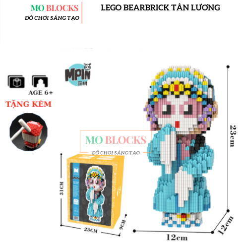 Lego Thỏ  Bearbrick 55cm hãng Minpin . Mô hình lắp ráp lego Thỏ MOMO 55cm decor trang trí  - Muối Blocks