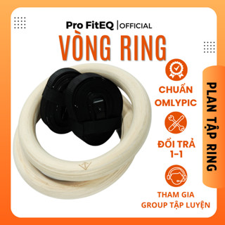Vòng Treo Gymnastic Rings Gỗ Bạch Dương Hỗ Trợ Tập Dip Với Xà Đơn, GYM Ring Ngoài Trời