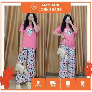 Set suông gấu trắng áo phối ren trái tim bigsize mặc nhà