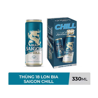 Thùng 18 lon bia sài gòn chill 330ml