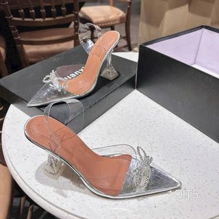 Giày gót ly mika nơ xoàn bigsize, size 40-44