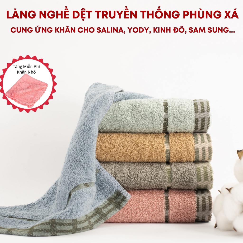Khăn mặt Sơi Tre, Cotton Cao Cấp Organic 30x45cm mềm mại an toàn với làn da Gemmi KMG105