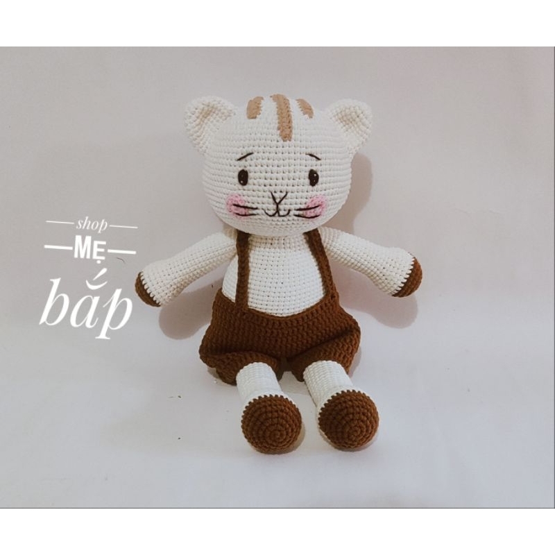 Hàng đặt Mèo len áo vàng Thú bông len handmade đồ chơi cho bé , Chart móc thú