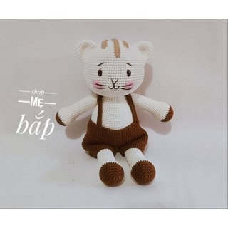 Hàng đặt Mèo len áo vàng Thú bông len handmade đồ chơi cho bé , Chart móc thú