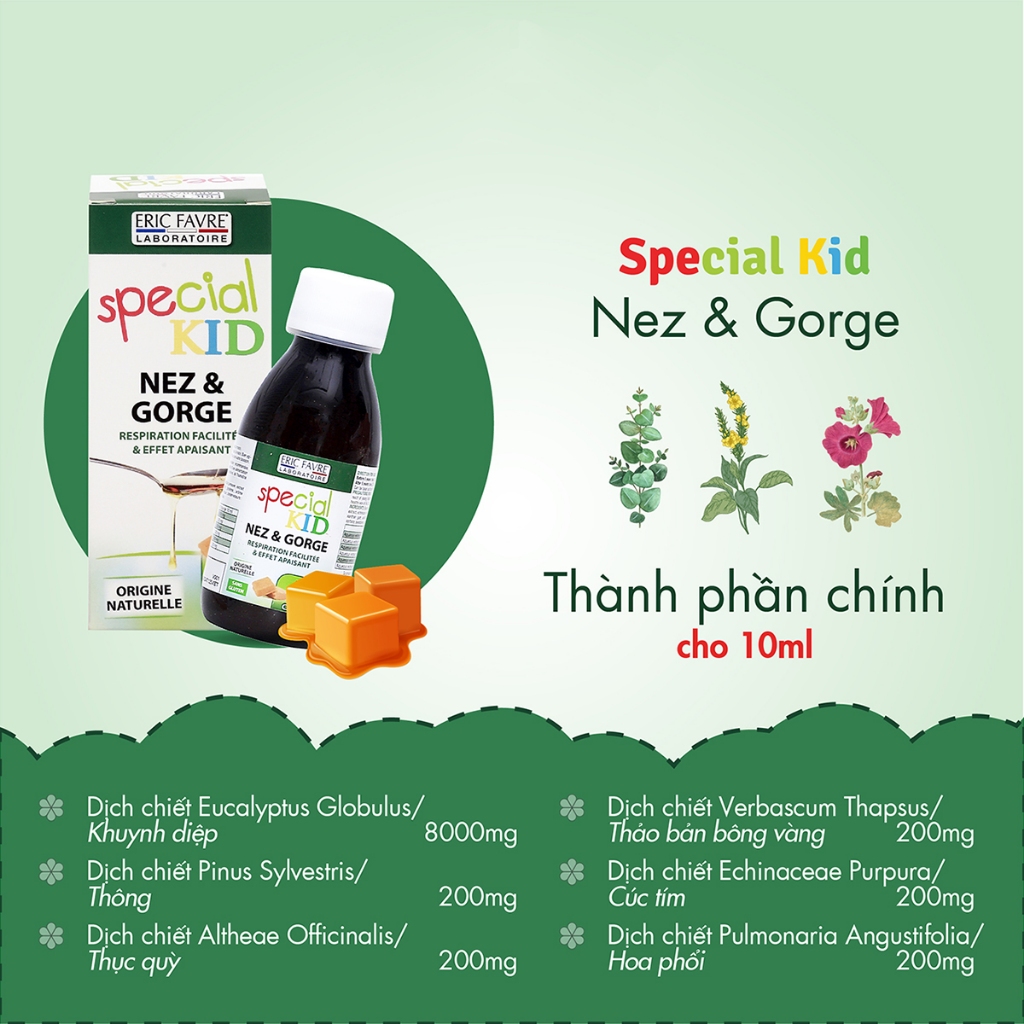 Siro Ho Cho Bé Special Kid Nez Gorge Giúp Giảm Ho, Viêm Họng, Viêm Phế Quản