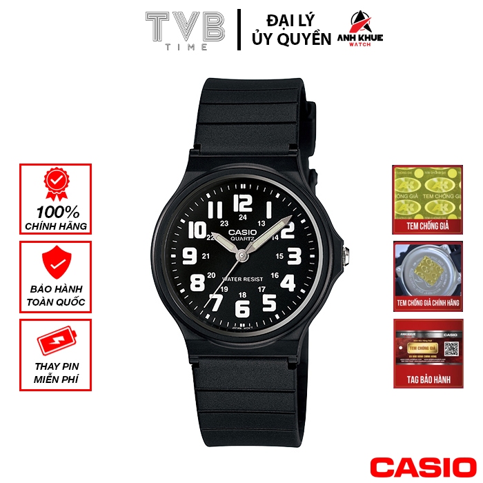 Đồng hồ nữ dây nhựa Casio chính hãng MQ-71-1BDF (34mm)