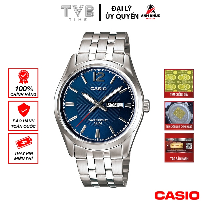 Đồng hồ nam dây kim loại Casio chính hãng MTP-1335D-2AVDF (38mm)