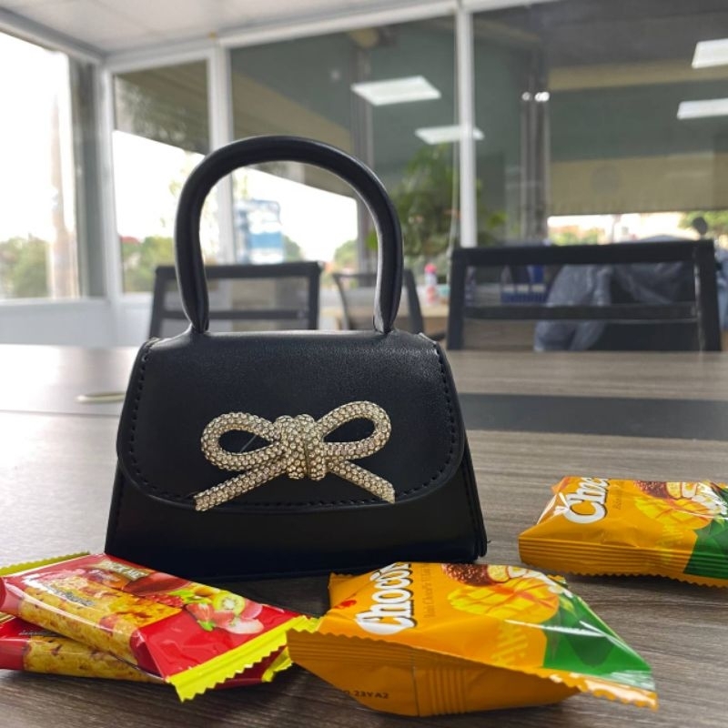 Túi xách nữ, túi đeo chéo thời trang công sở Hàn Quốc đeo chéo hot trend _ mni138 nơ 1quai cầmf tay