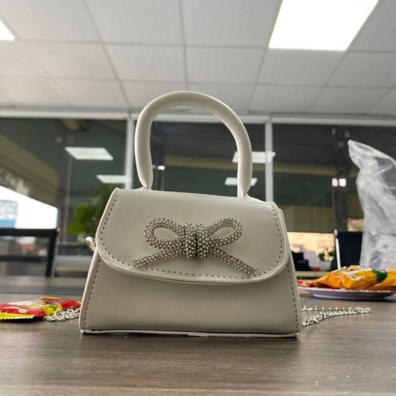 Túi xách nữ, túi đeo chéo thời trang công sở Hàn Quốc đeo chéo hot trend _ mni138 nơ 1quai cầmf tay