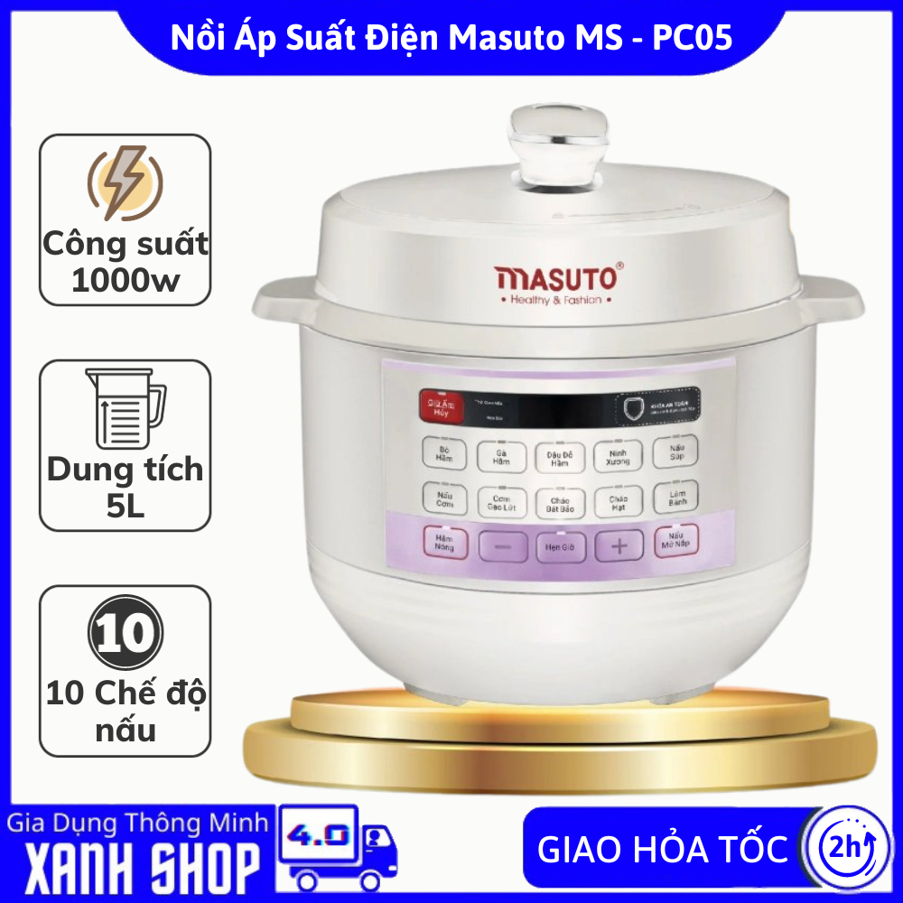 Nồi cơm áp suất 5L Masuto MSPC05 - 10 chức năng nấu