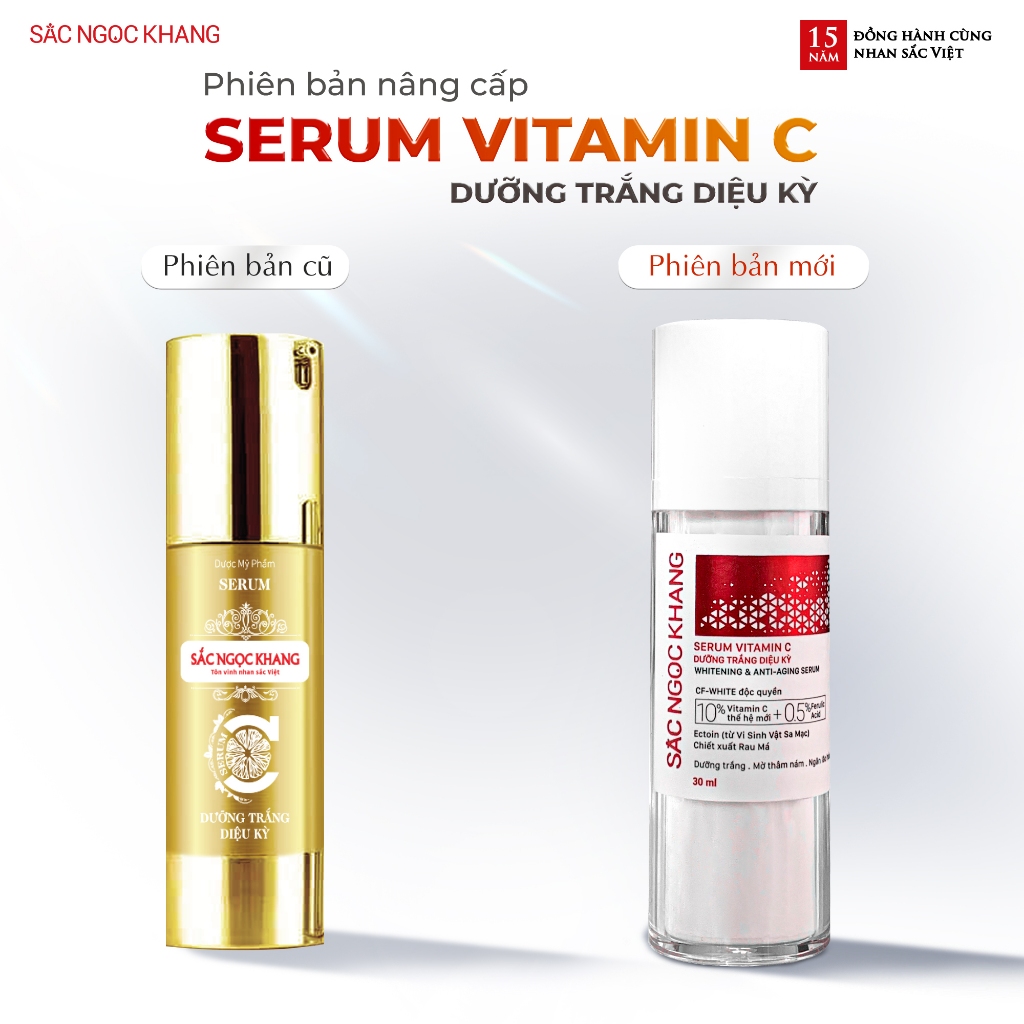 Bộ đôi cấp ẩm dưỡng trắng da Sắc Ngọc Khang 2 món [Serum 30ml + Kem dưỡng da ban đêm 30g]