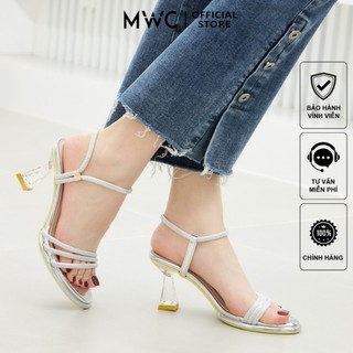 Giày cao gót mwc g014 - giày sandal cao gót đế đúp quai chéo đính đá thanh mảnh