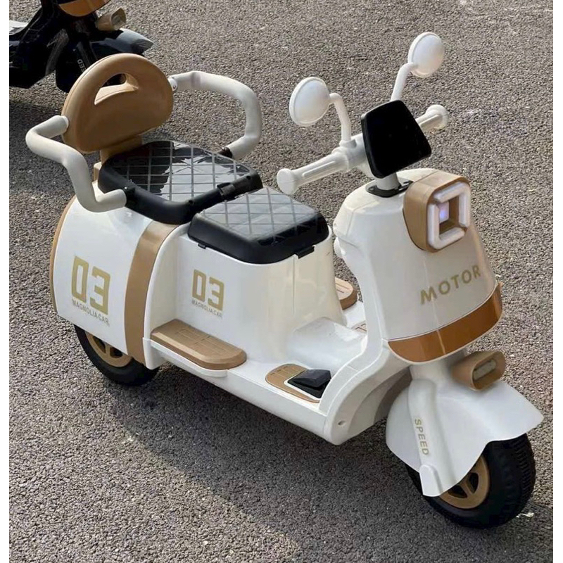 Xe máy điện Vespa Q518 cho bé, xe máy Vespa 2 chỗ ngồi