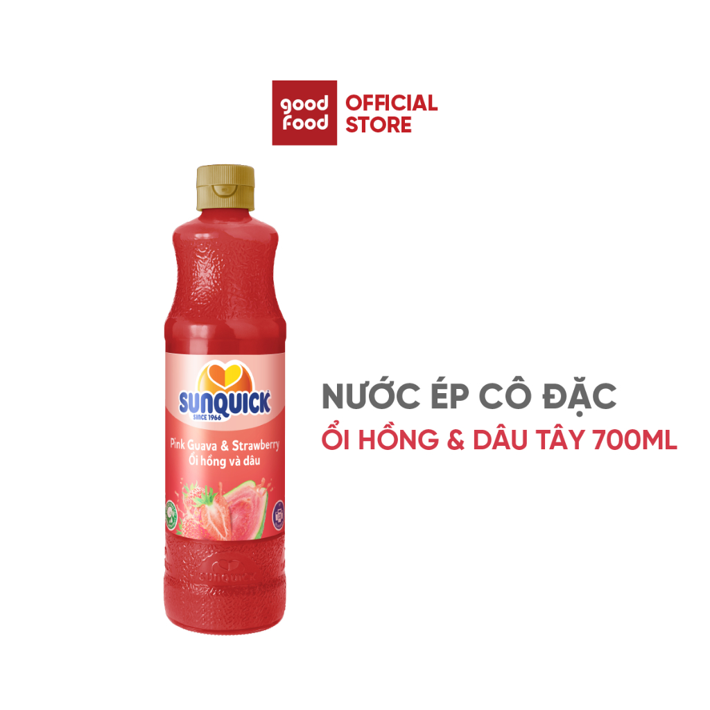 Nước Ép  Sunquick hỗn hợp ổi & dâu 700ml - 1 chai