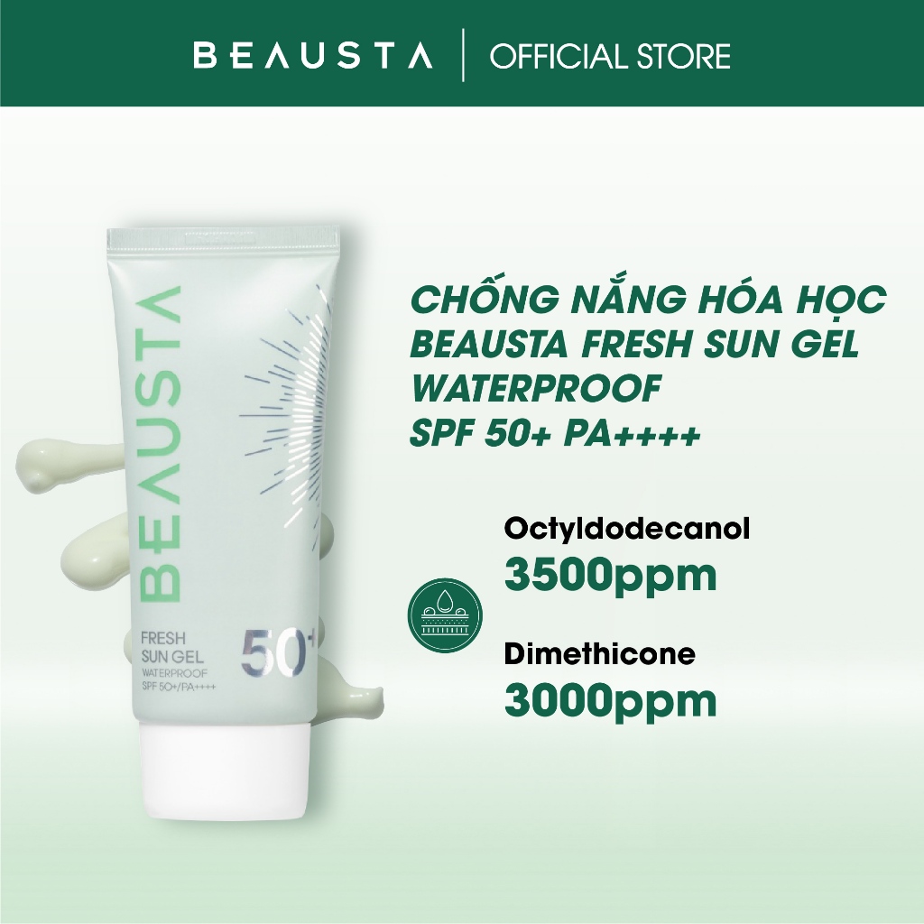 Kem Chống Nắng Chống Nước Dạng Gel BEAUSTA Fresh Sun Gel Waterproof SPF 50+/PA++++ Tuýp 50g