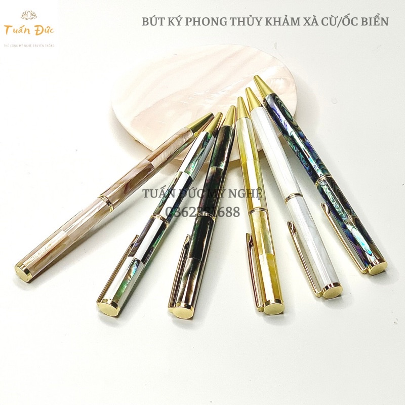 Bút ký khảm Xà cừ/Ốc biển cao cấp- Bút ký phong thuỷ - Mã số PEH991 - Tuấn Đức Mỹ Nghệ