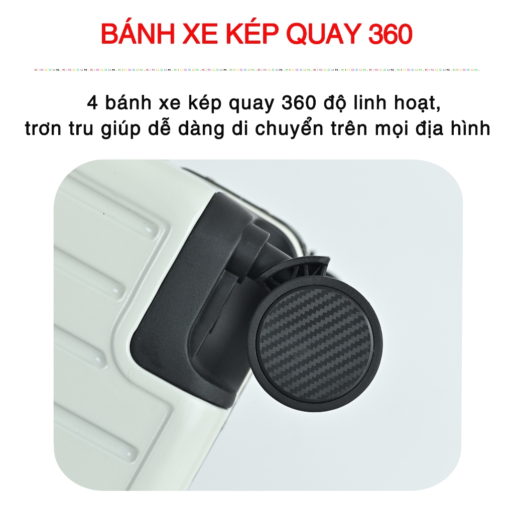 Vali Khung Nhôm Kingsun KS-066 Size 20/24 Khoá Sập Cao Cấp