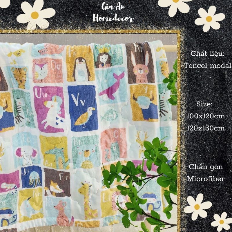 GAH - Mền lẻ cho bé tencel size 100x120cm
