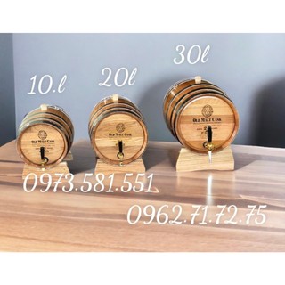 Thùng rượu Gỗ Sồi   ⚡ CỰC HOT  ⚡  Thùng rượu 20L thùng ngâm rượu gỗ sồi nhỏ gọn, tiện lợi cho mọi gia đình