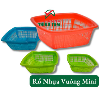 Rổ nhựa vuông nhỏ mini rổ mùi vuông 15cm 18cm chọn màu